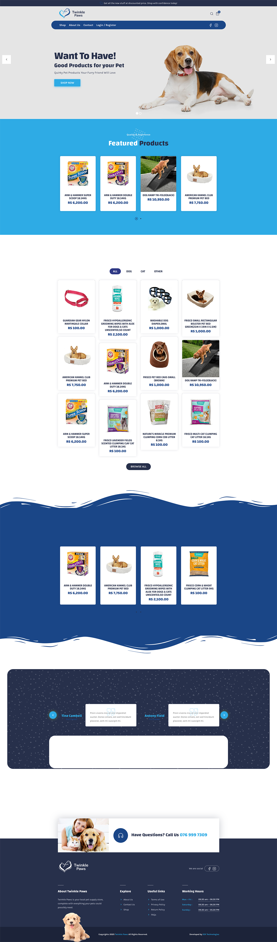 Twinkle Paws – Pet Products E-Commerce Store (Laravel + Angular) Full Image