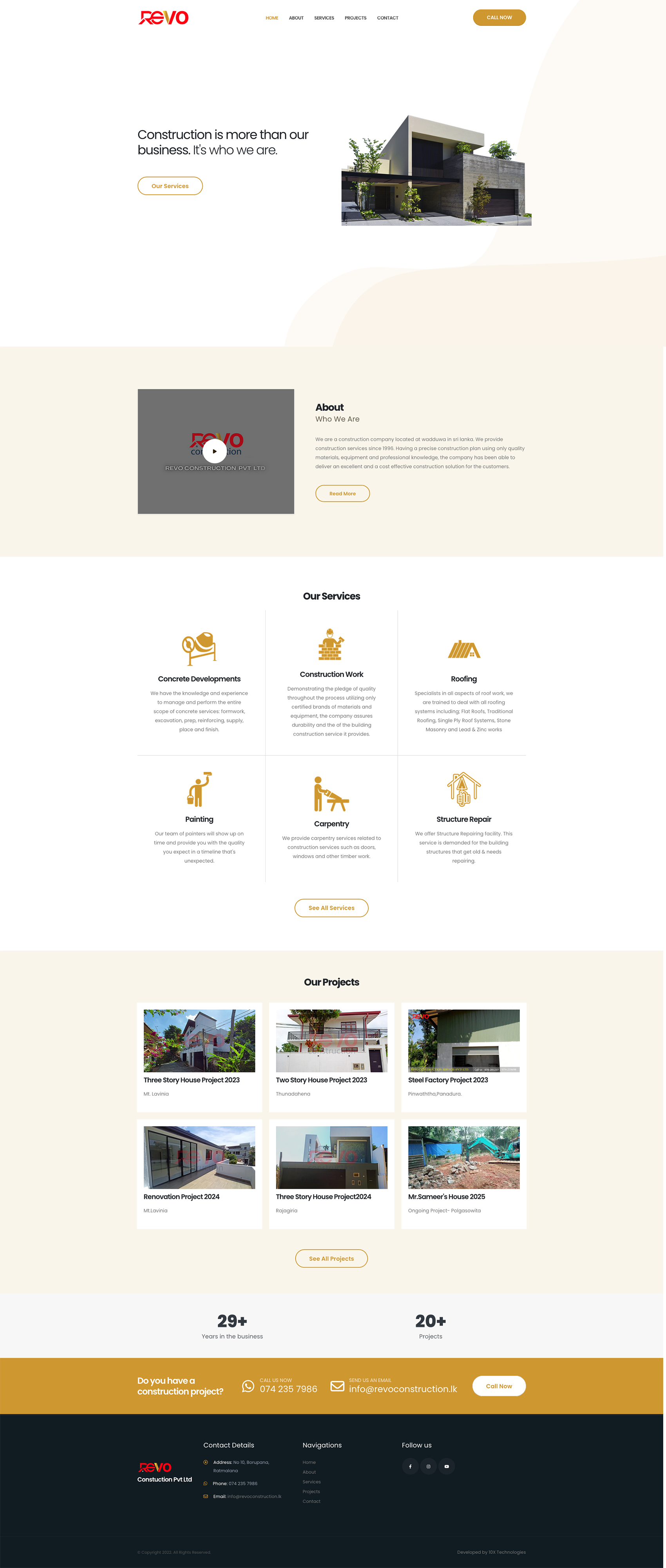 Revo Construction – Corporate Website with Custom CMS (Laravel + Blade) Full Image