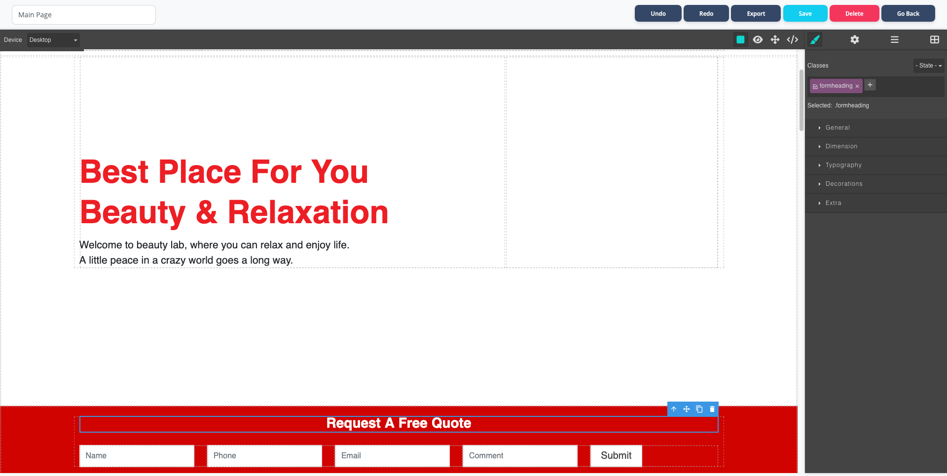 Built-in Website Builder