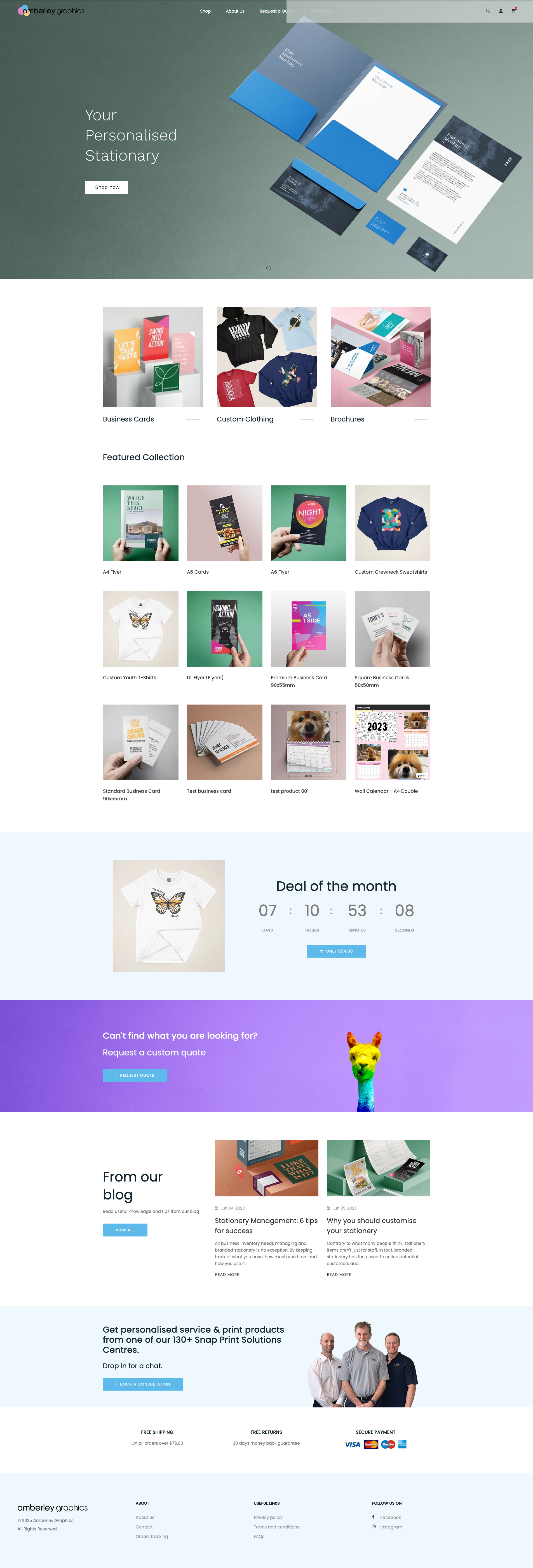 Amberley Graphics – Custom E-Commerce Solution with Order Tracking & Quotes (Laravel+Blade + Angular) Full Image